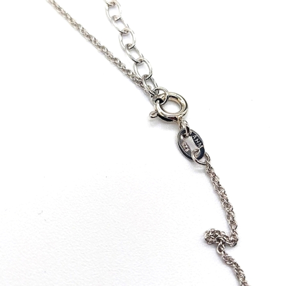 Sterling Silver Pave Cubic Zirconia Heart "MOM" Pendant Necklace - Picture 6 of 8